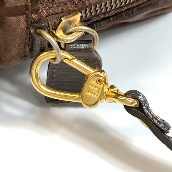 FENDI Brown Leather Zucca Shoulder Bag - Picture 10 of 16